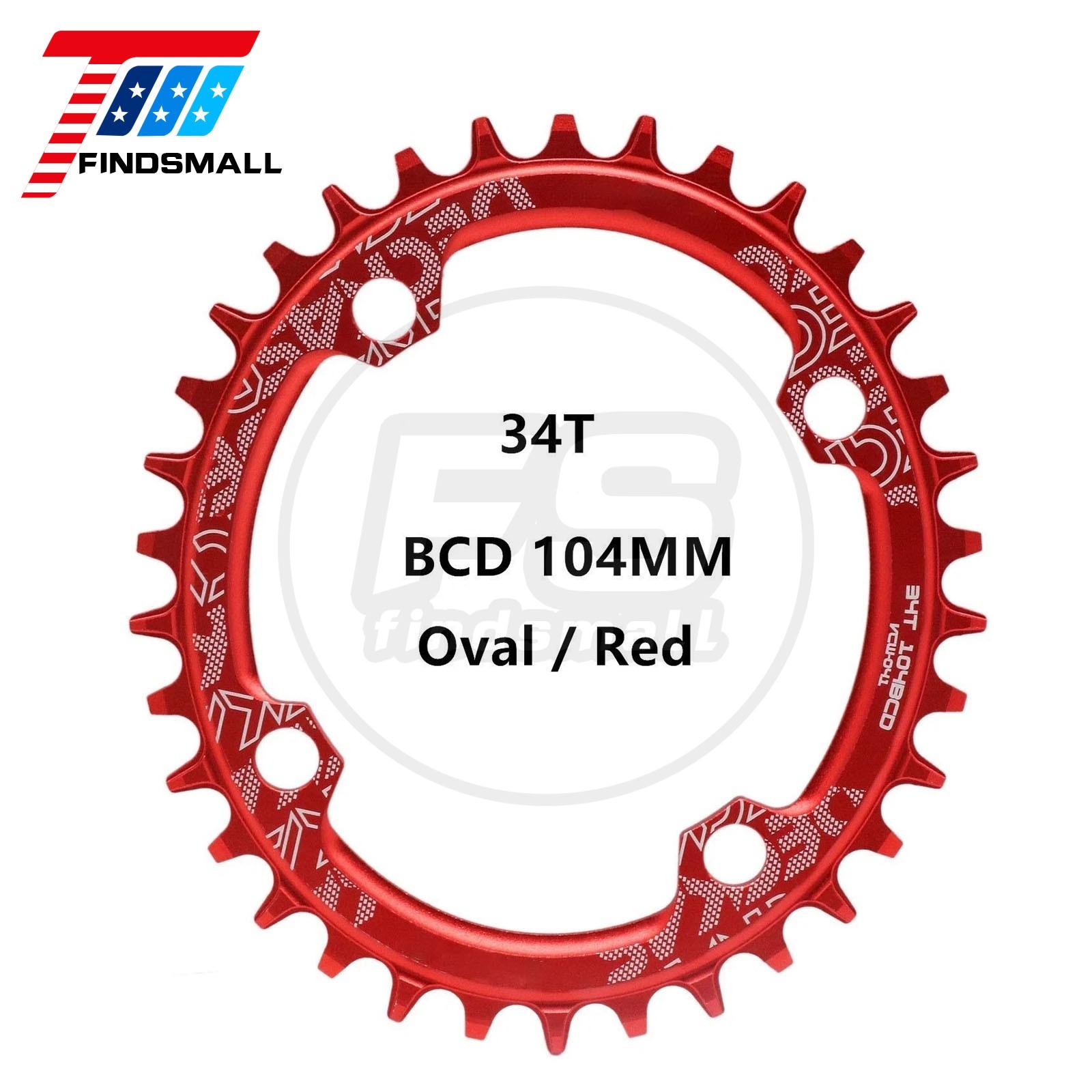 34T 104BCD Narrow Wide MTB Bike Chain Ring Compatible with Deckas,Oval