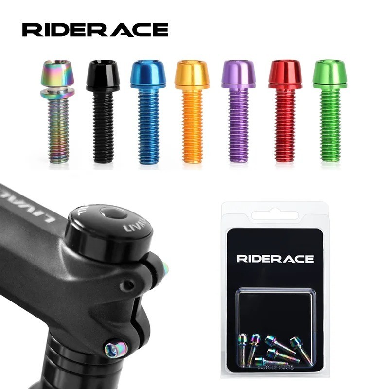 6pcs Bike Handlebar Bolts M5x18 Titanium Plated Stem Screw MTB Set