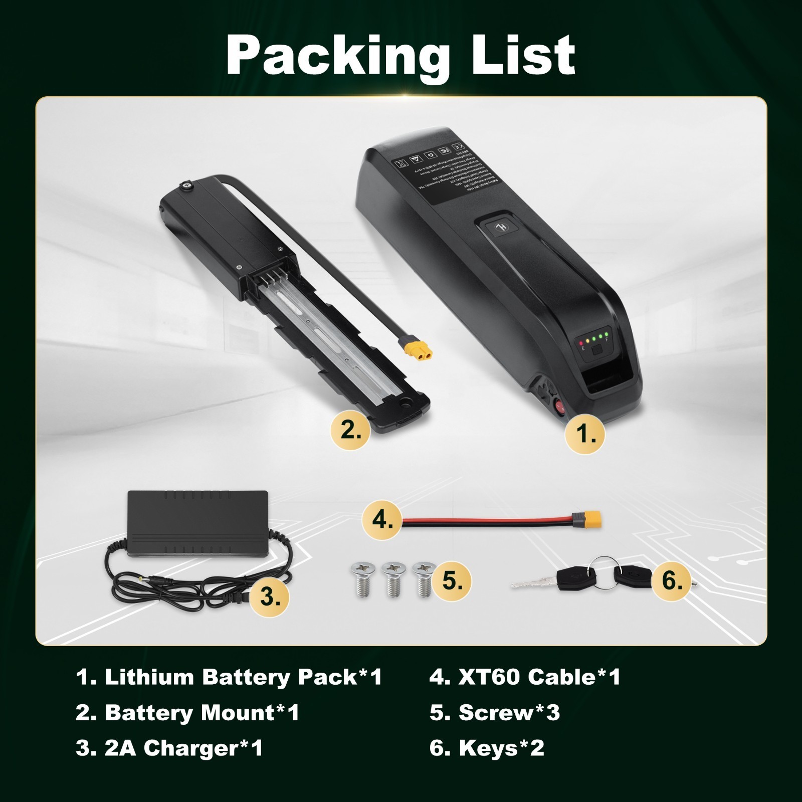 36V Ebike Battery 4-Pin 10Ah/15Ah/20Ah Electric Bike Bicycle Lithium Battery 30A