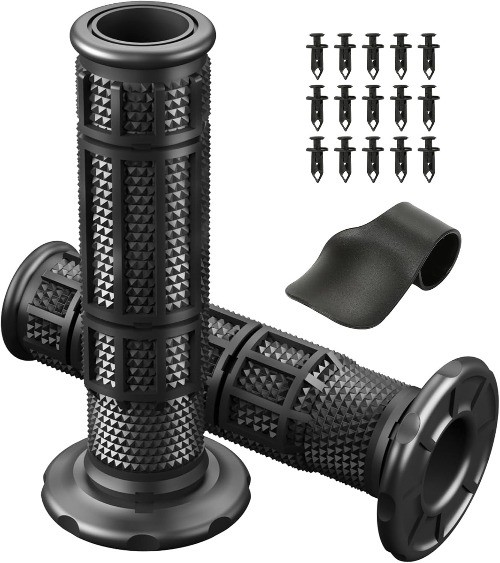 7/8 Handlebar Grips Rubber ATV Handle Grips Replacement for Ranch Color: black