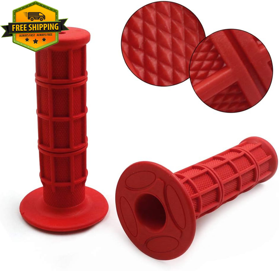 Motorcycle Handlebar Grips 7/8in Non Slip Soft Rubber For ATV Dirt Bike Black