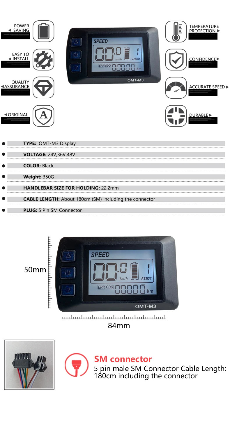 24V 36V 48V JN LED/LCD E-bike Display Group Electric Bicycle Control Panel