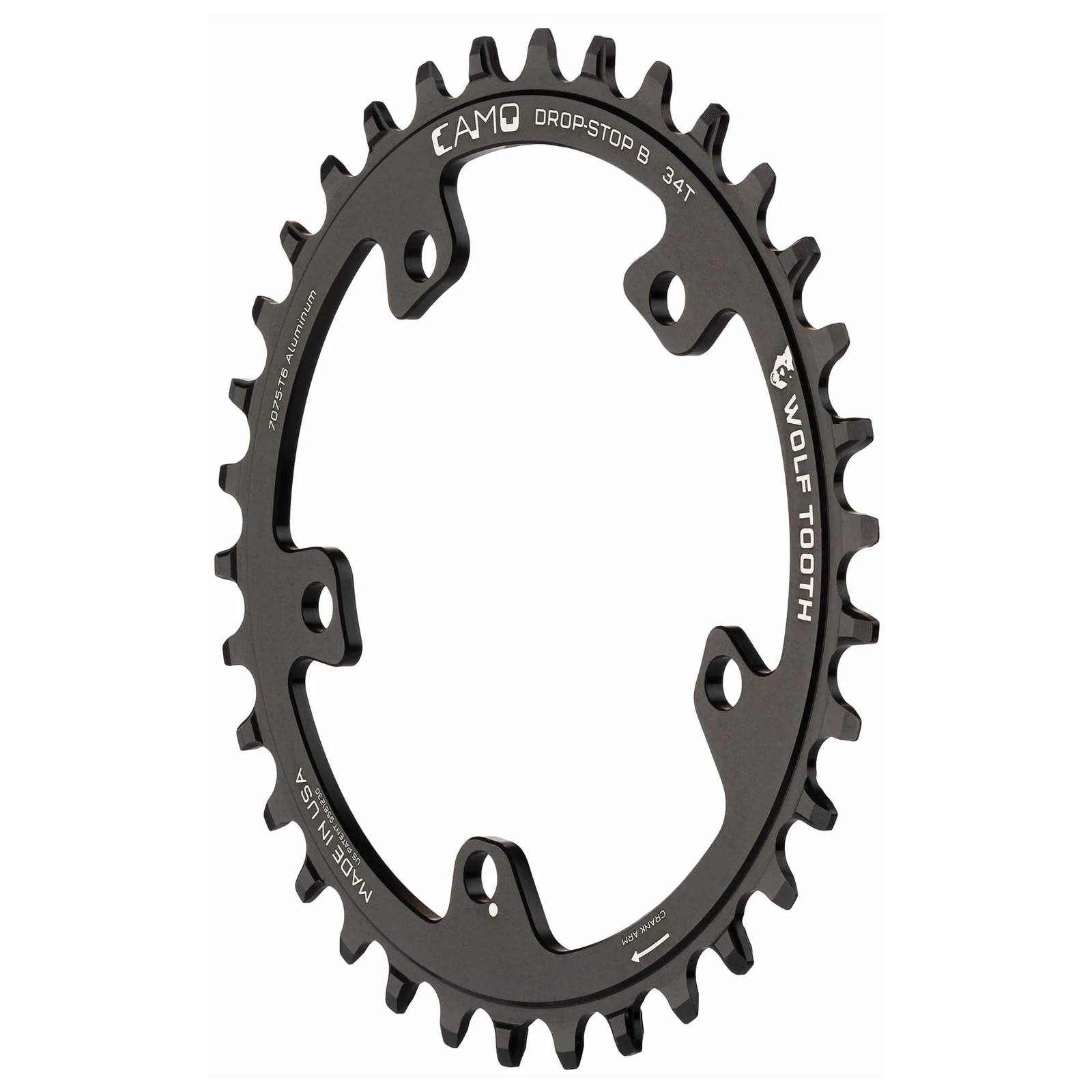 Wolf Tooth CAMO Aluminum Round Chainring Drop-Stop B 36T