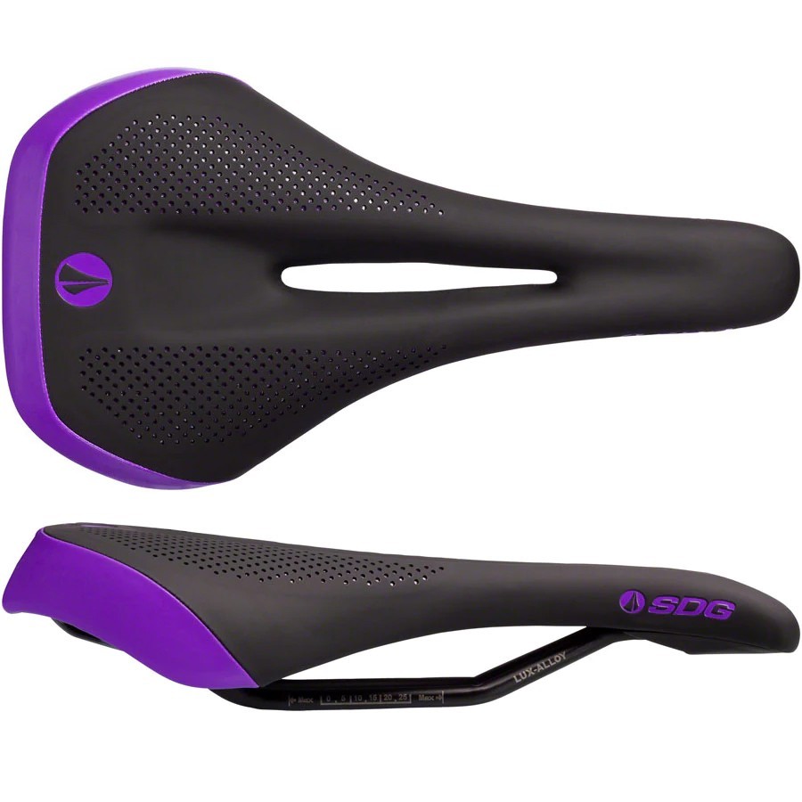 SDG Allure V2 Saddle – Lux-Alloy, Black/Purple