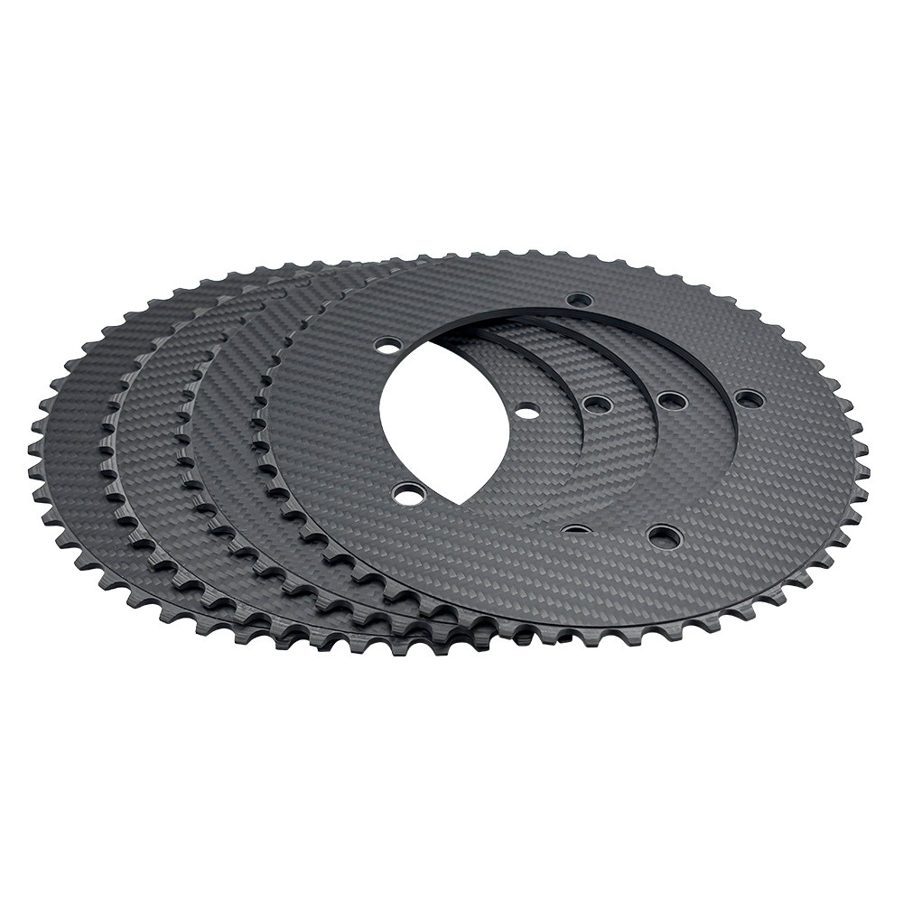 Ultralight Track Bike Carbon Fiber Chainring Fixed Sprocket BCD144 49-64T