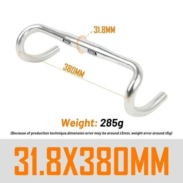 UltraLight Road Bike Handlebar Bent Bar 25.4/31.8MM 360/380/400/420/440/460MM