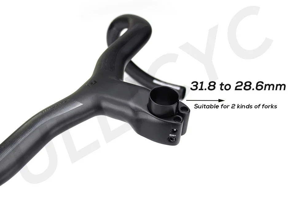 Road Bicycle Handlebar Carbon Internal Cable Various Sizes 380-440mm 80-110mm