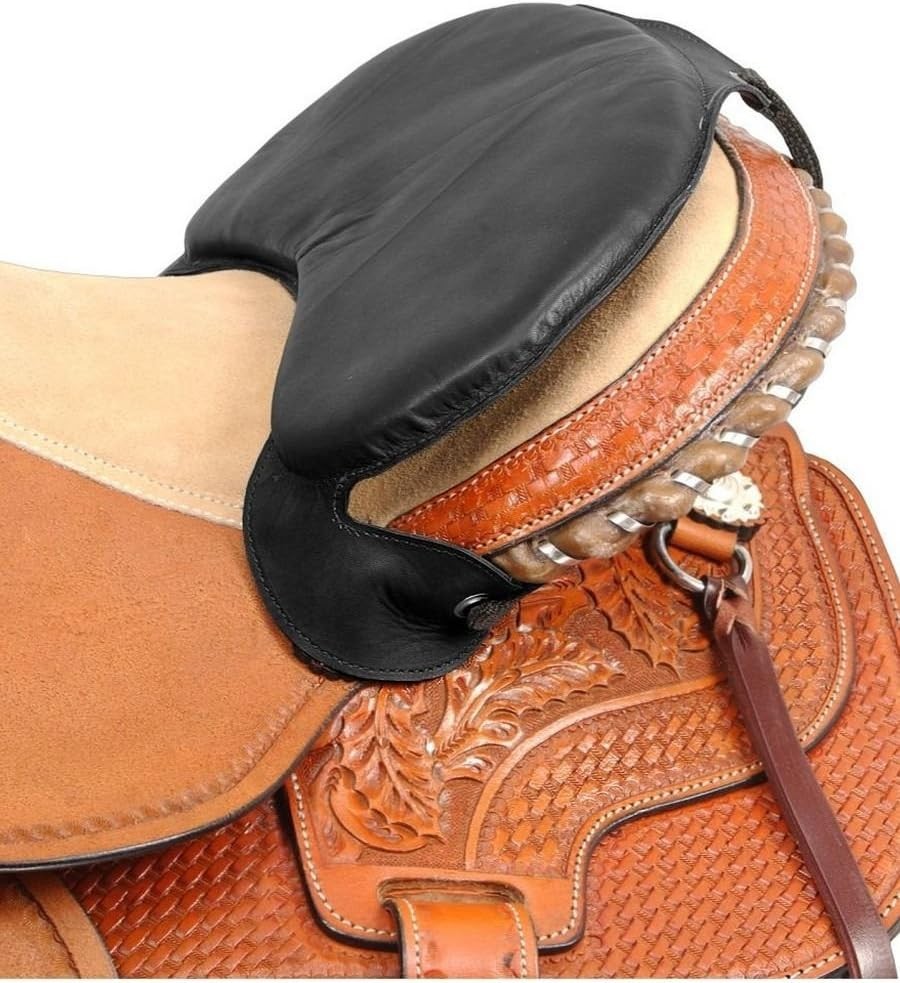 Saddle Seat Size Reducer Leather Black/Brown Fits 16×10 Inches