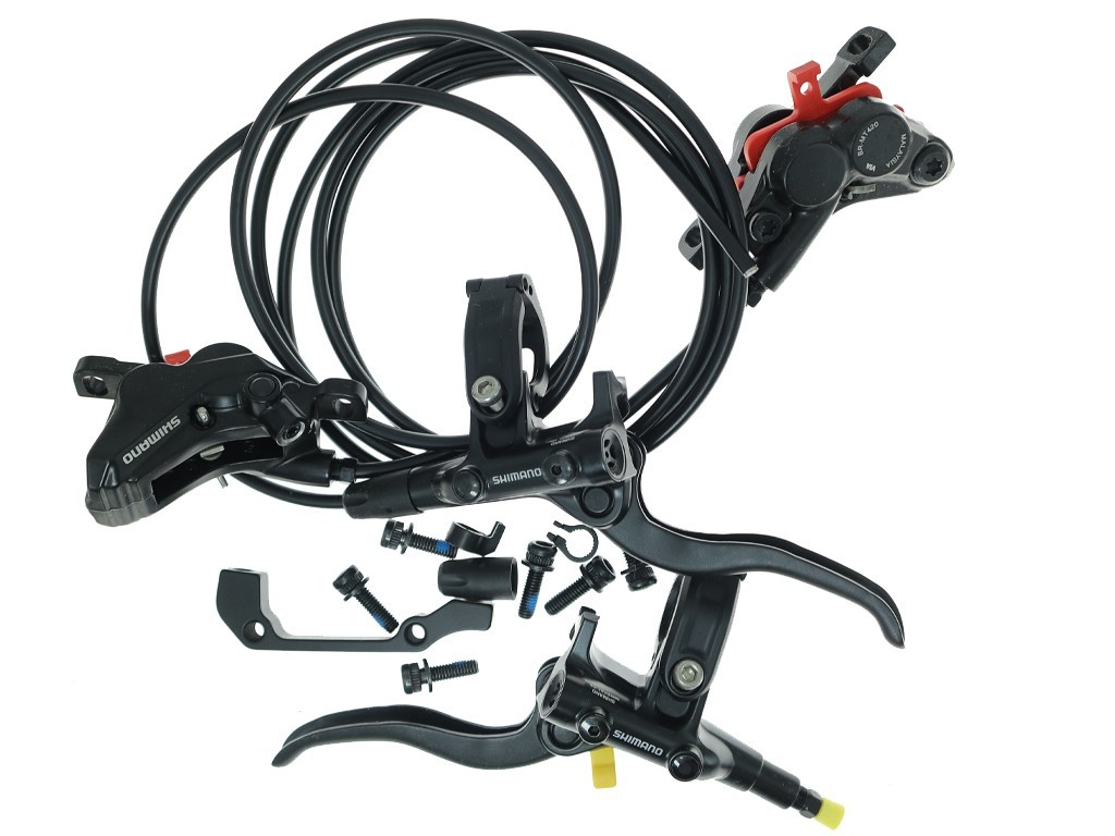Shimano DEORE BL-M4100 / BR-MT420 4-Piston Hydraulic Disc Brake Set Front+Rear