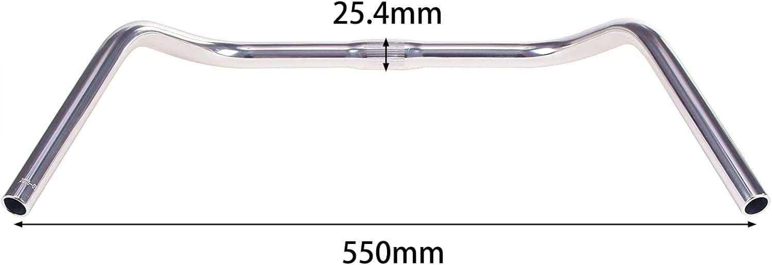 SENQI Bicycle Rise Cruiser Handlebar 25.4mm Silver