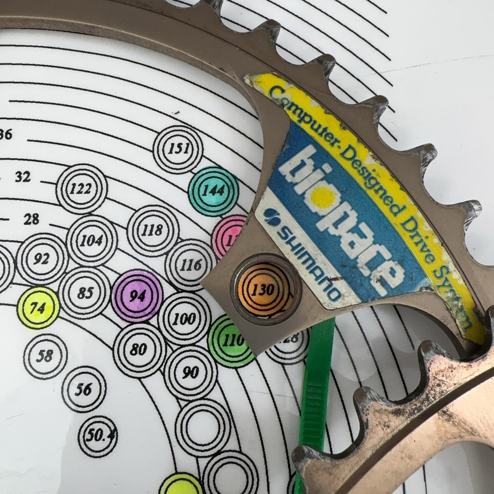 Vintage Shimano Biopace Chainring Set 42 Tooth 130 BCD 5 Arm Road Bike Oval 42t