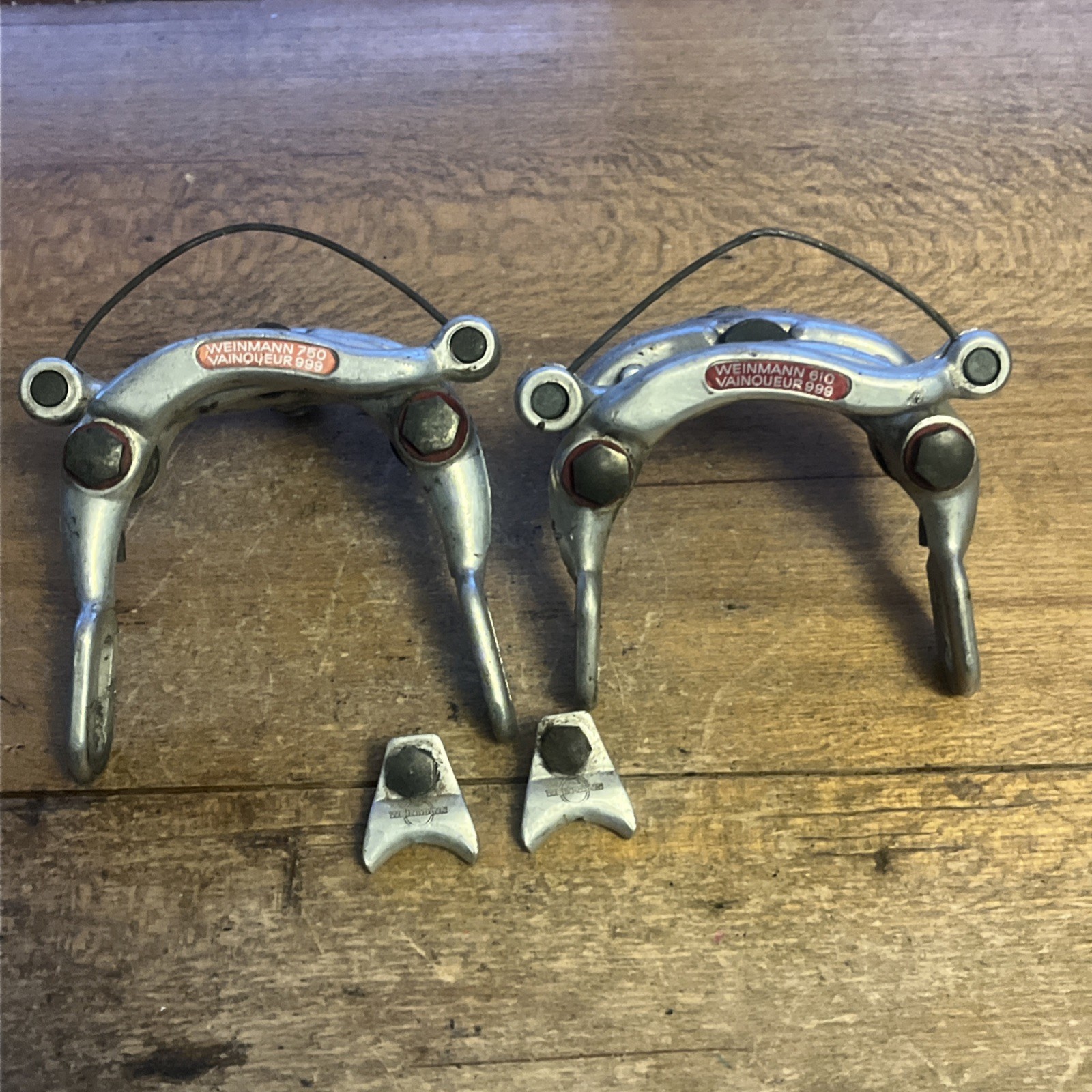 Vintage Weinmann 610/750 Vainqueur 999 Center Pull Brake Calipers + Hangers