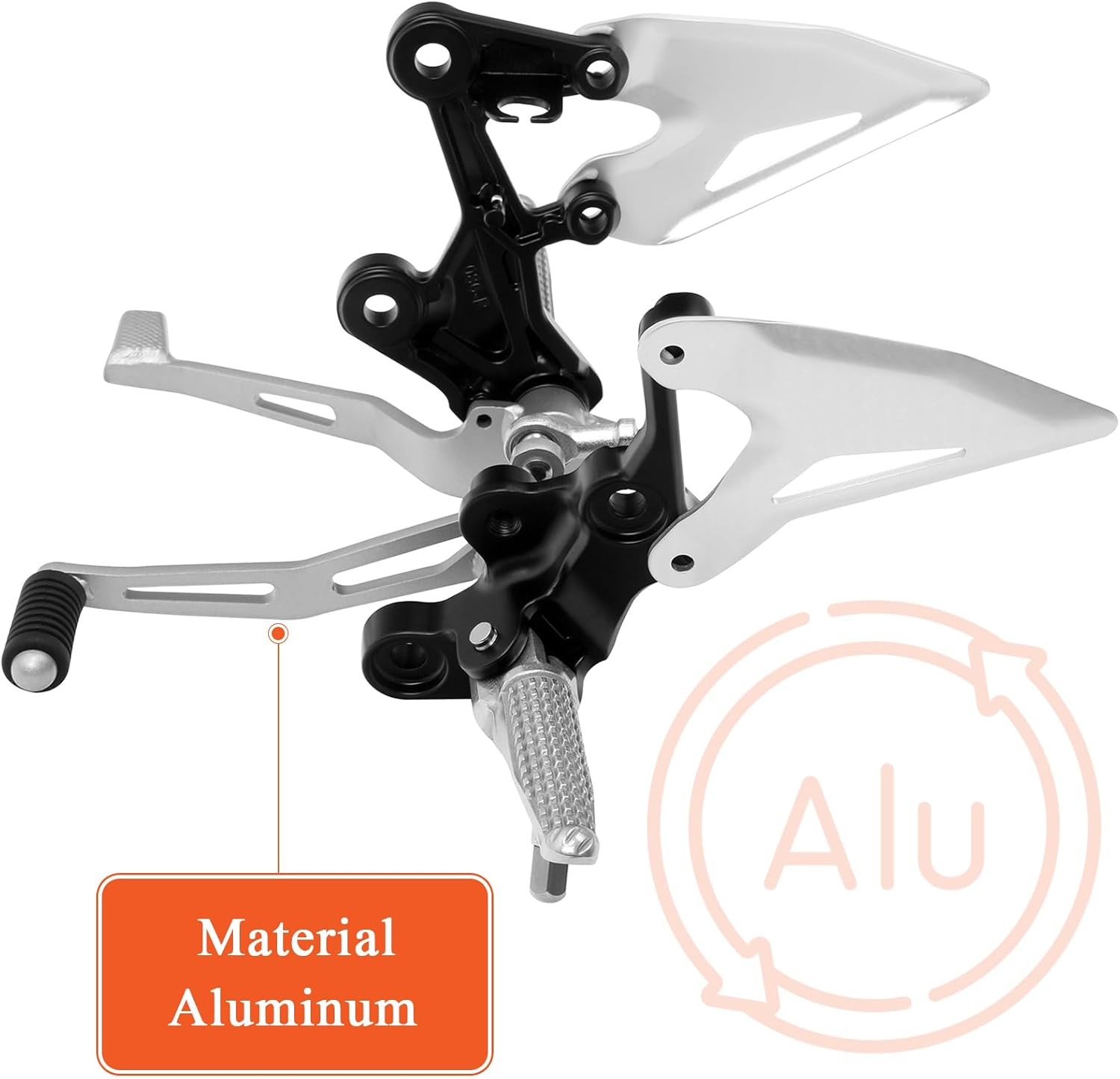 Front Driver Footrests Kit,Rider Foot Pegs+Gear Shift Lever/Brake Pedal+Footpeg