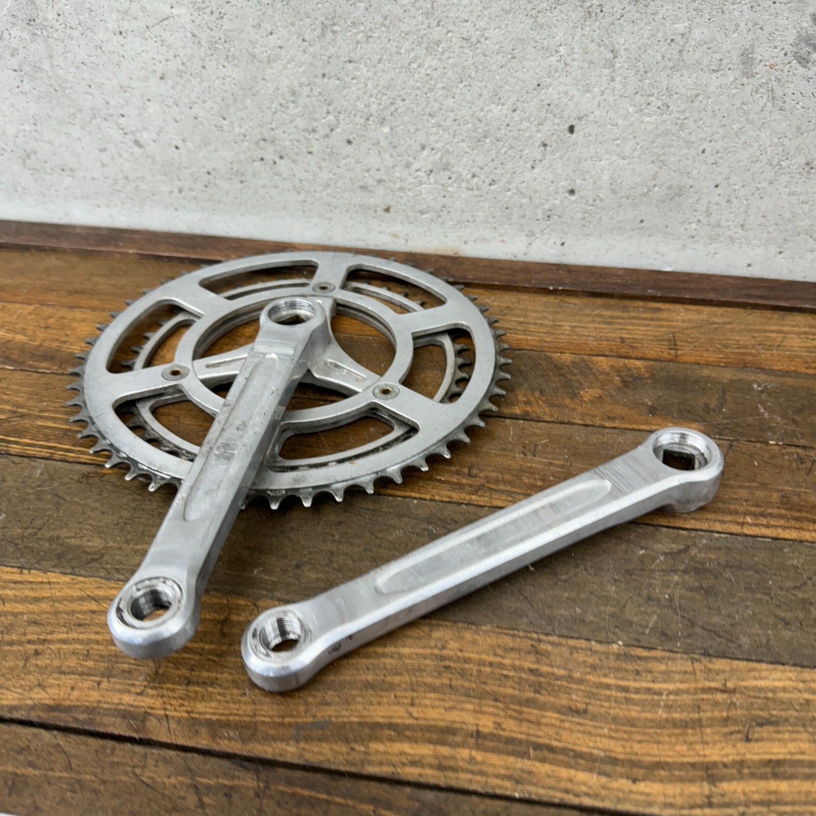 Vintage TA Professional Crank Set 170 mm 3 Arm 1970s France Eroica 3 Hole Alloy