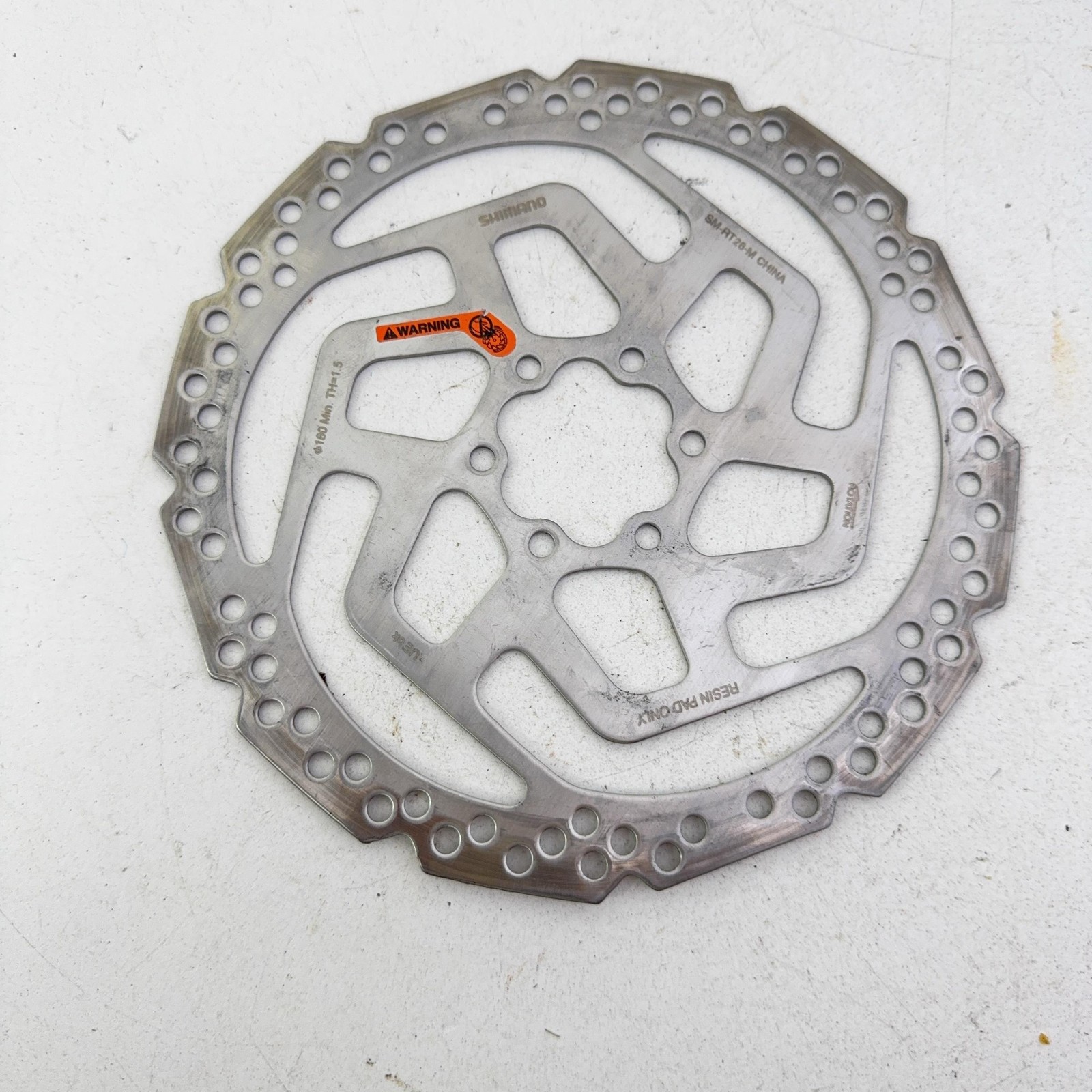 Shimano SM-RT26-M Disc Brake Rotor 180mm 6-Bolt Silver Resin Pad Only A15