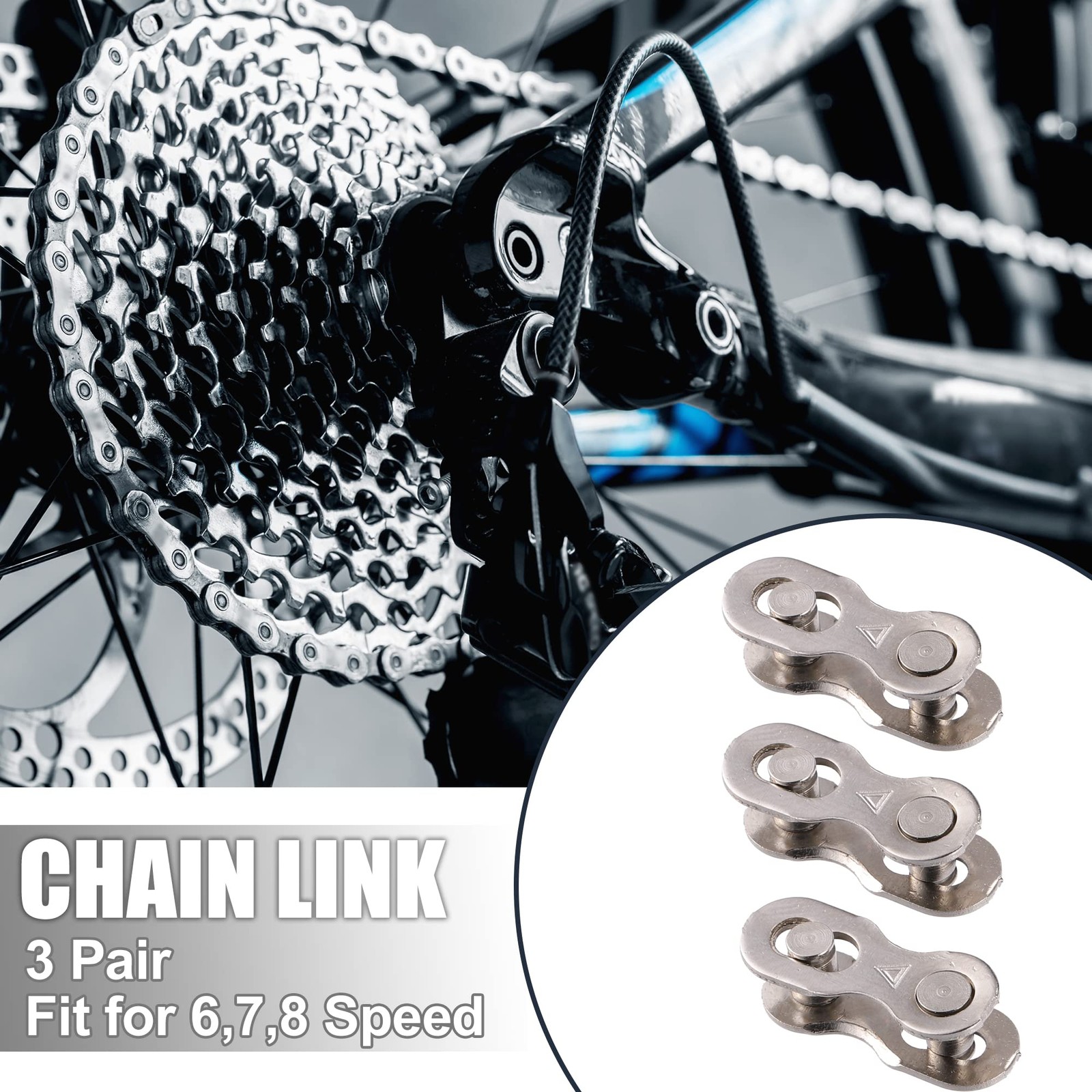 3 Pair Bicycle Chain Master Link 6 7 8 Speed Quick Connector Joint Split