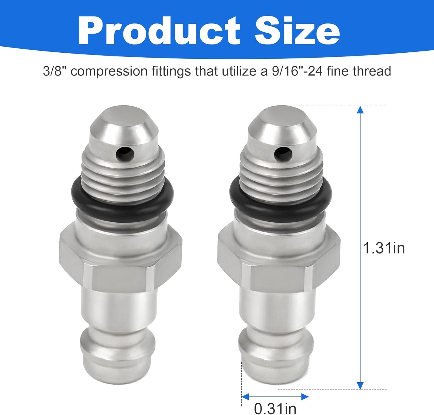 2-Pack Bleeder Fitting Kit for SeaStar Front Mount Cylinders 3/8″