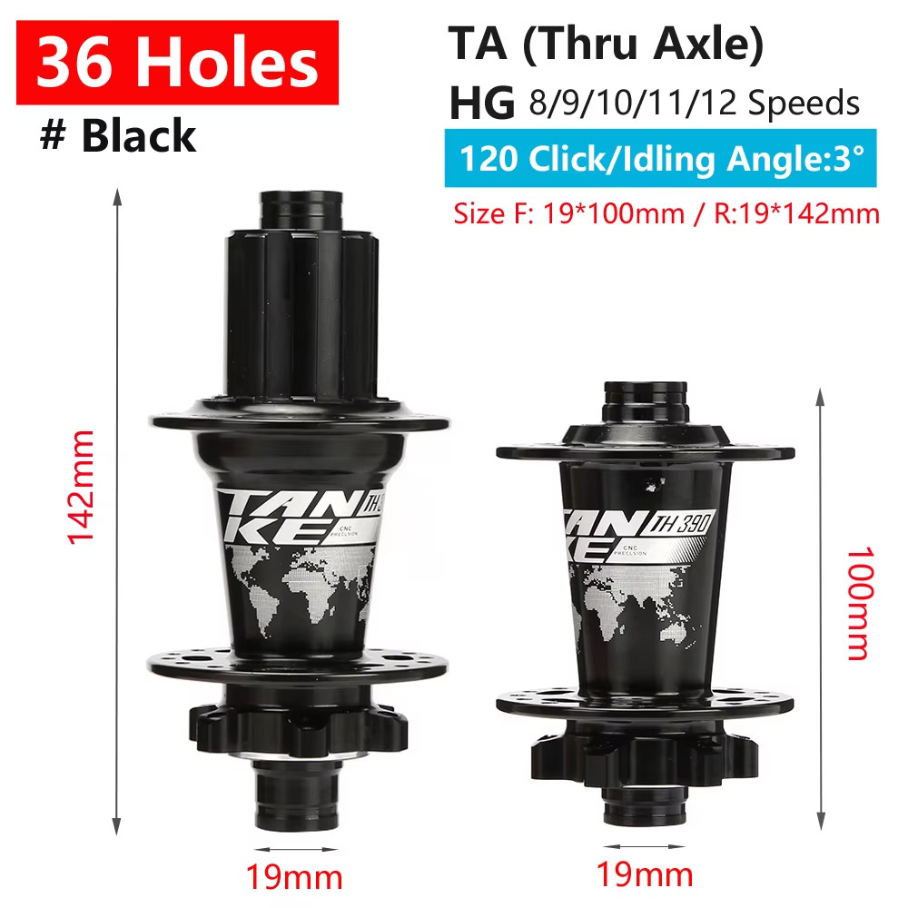 120 Click Hub 6 Bearing MTB Mountain Bike Front Rear Thru HG 28 32 36 Holes Disc
