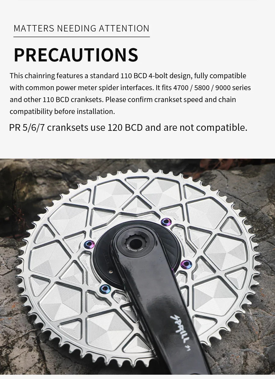 110BCD AERO Narrow Wide Chainring 54-66T Bicycle Chainwheel 9-12speed Sprocket