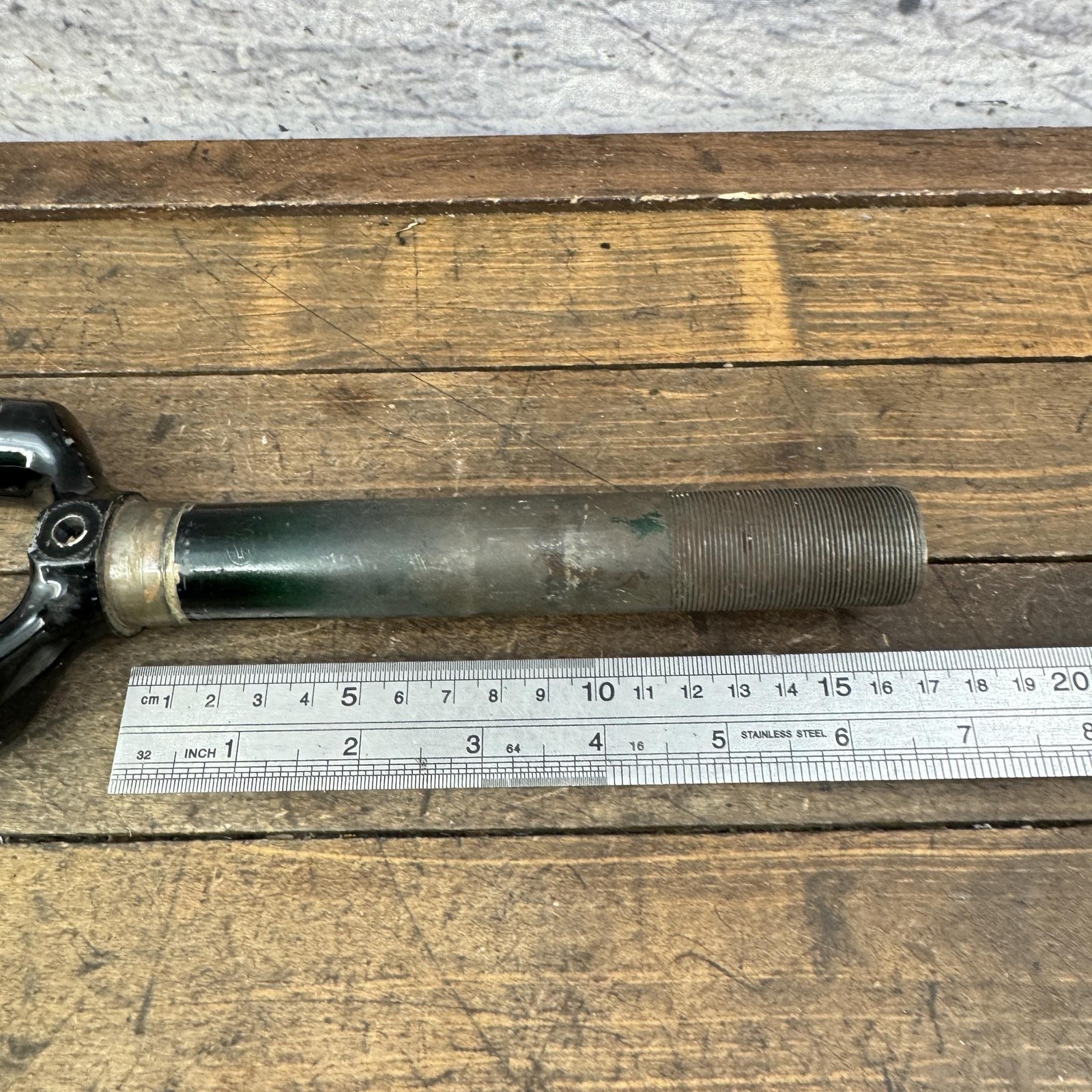 Vintage Campagnolo 700c Road Bike Fork 1 In Threaded Green Steel 6.5