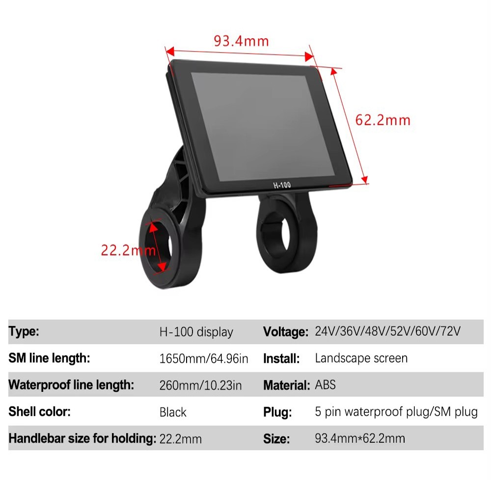E-Bike 48V-72V 1000W-3000W 60A Dual Mode Sine Wave Controller w/ Display SM Plug