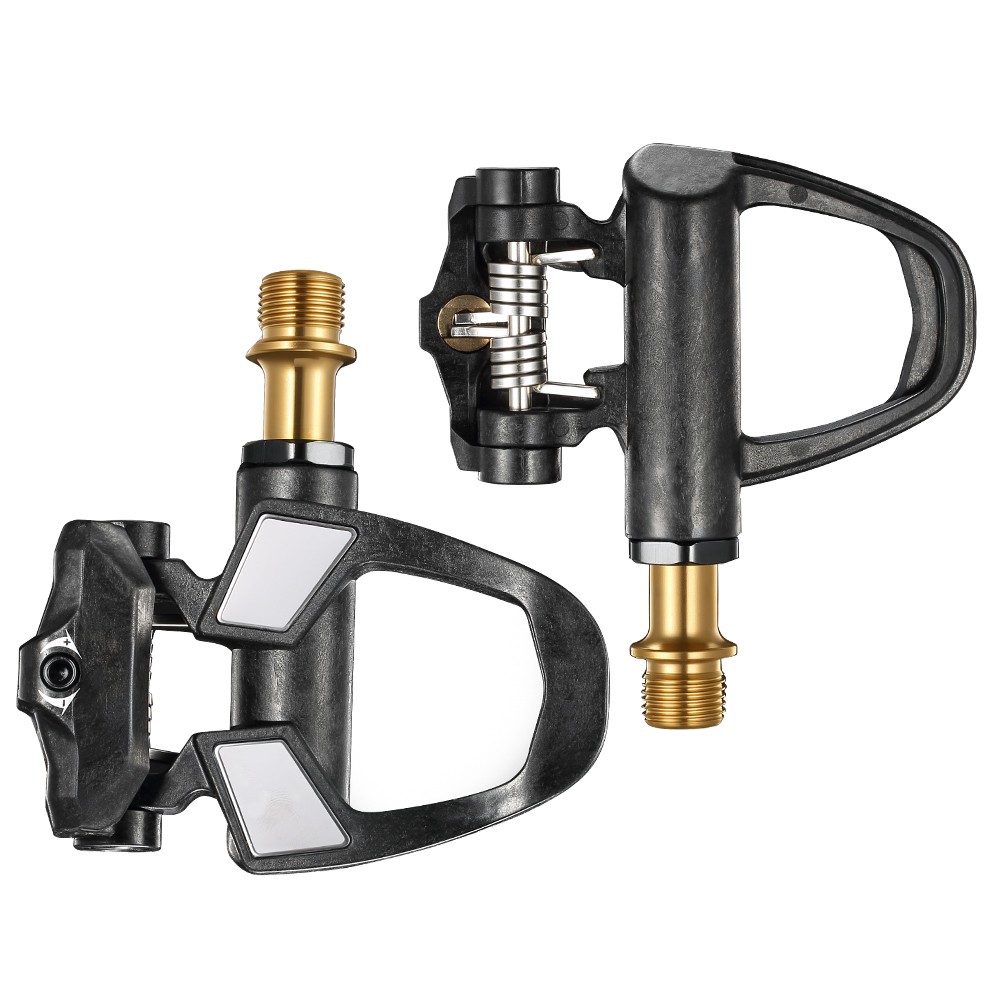 RYET Carbon Road Bike Pedals 198g Titanium Spindle DU Bearings 6° Float SPD