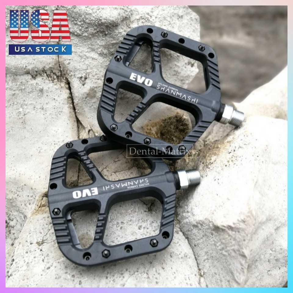 Mountain Bike Pedal Nylon Non-Slip 9/16 Bicycle Platform Flat Road MTB Pedals