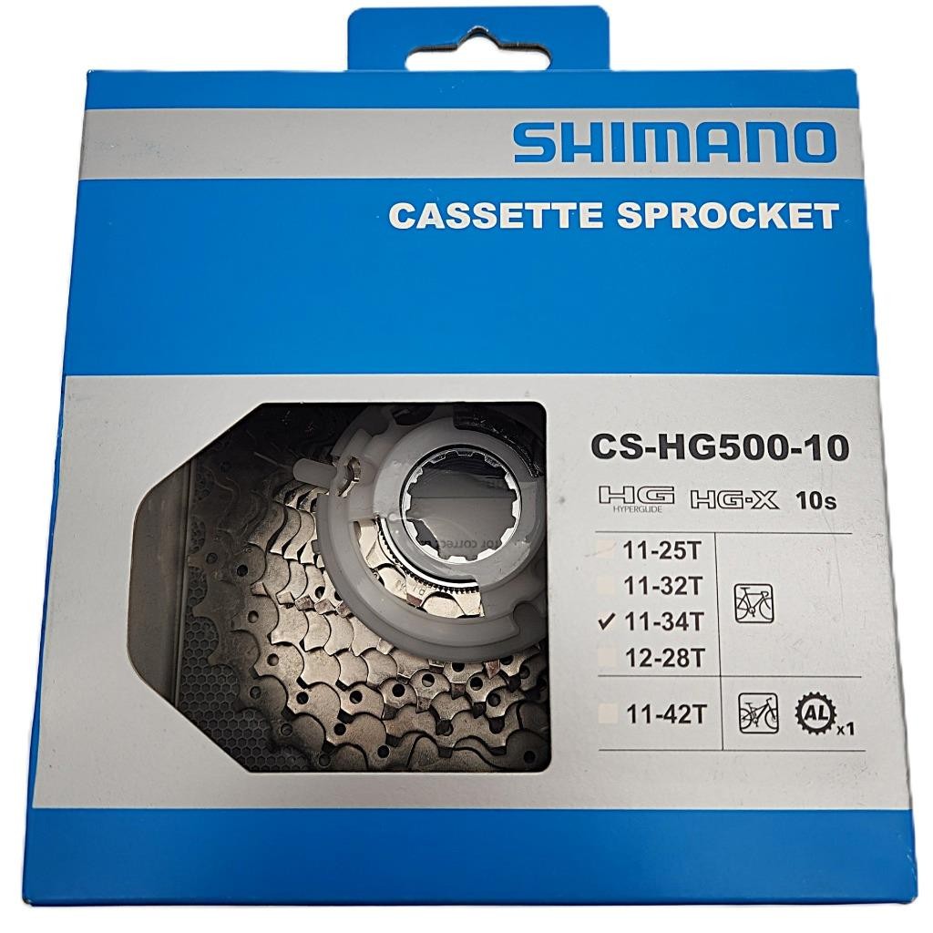 Shimano CS-HG500 10-Speed 11-34T HyperGlide HG Silver Road Bike Cassette