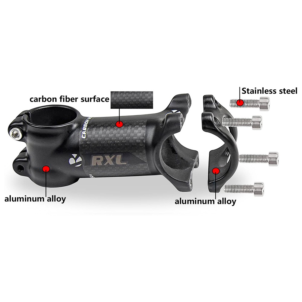 MTB Bike Stem Carbon Fiber+Aluminum Alloy Stem For Handlebar 6°60mm USA Stock