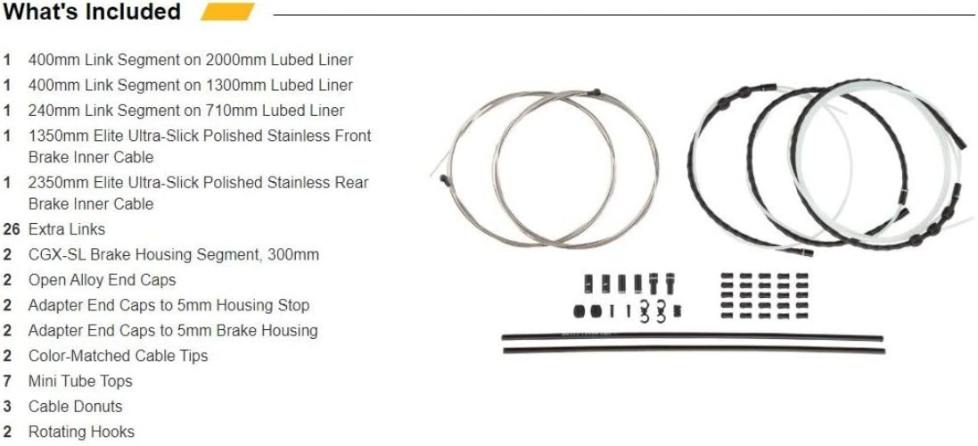 Compressionless Elite Brake Cable Kit – Perfect for All Road Bikes, 11.25 Inches