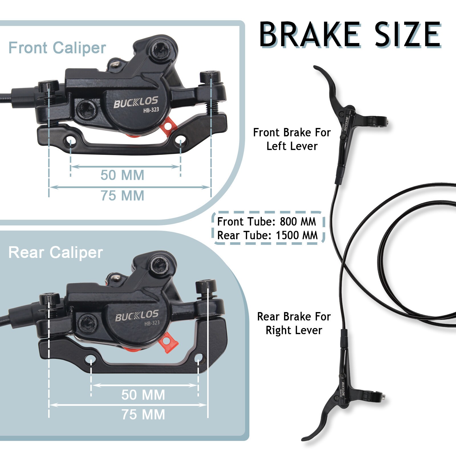 Pair MTB Bicycle Hydraulic Disc Brake 2 piston Front/Rear 160mm Rotor Aluminum