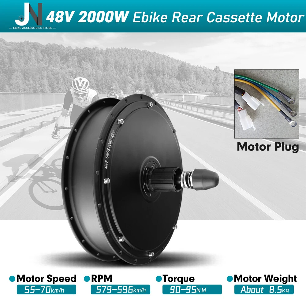 Snow E-bike Motor 48V 2000W 4.0 Tyre Rear Rotate Wheel Hub Motor Dropout 190mm