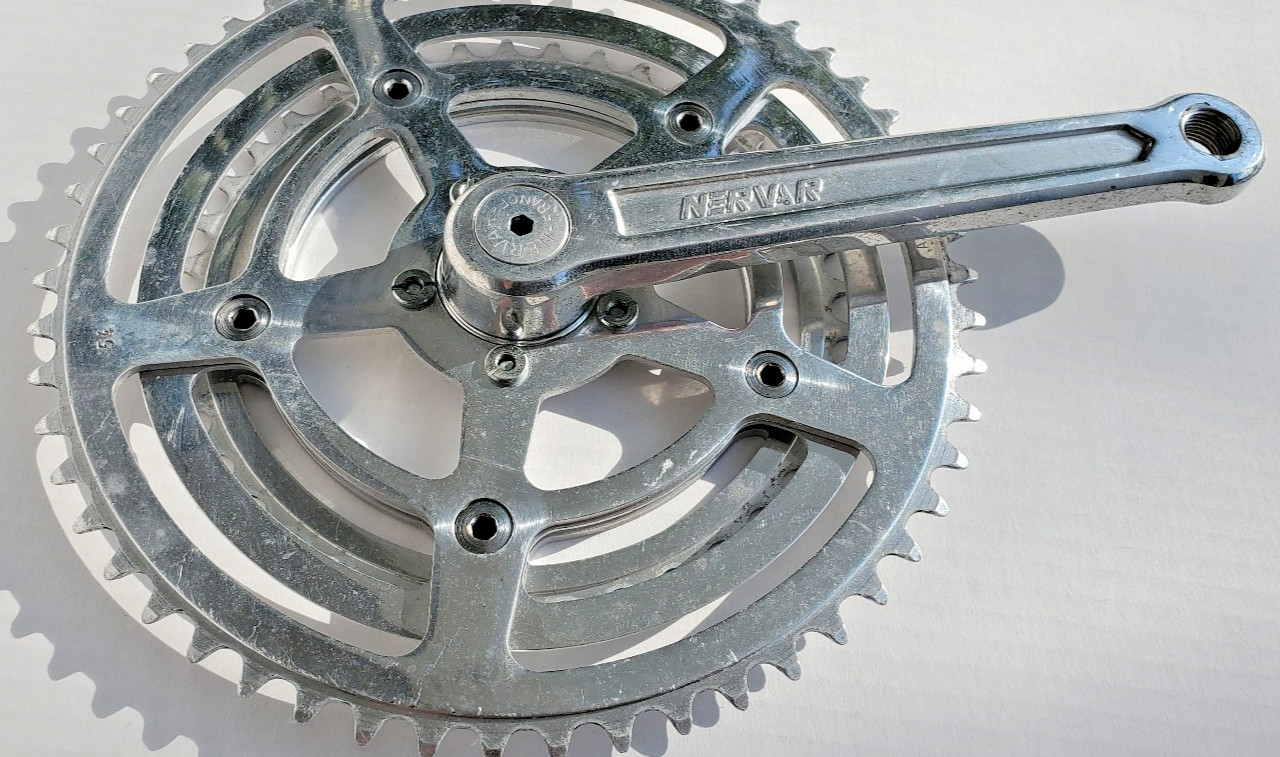 Vtg Nervar Bicycle Crank Set 54/40 BSA Stronglight Trek Motobecane Peugeot 70’s