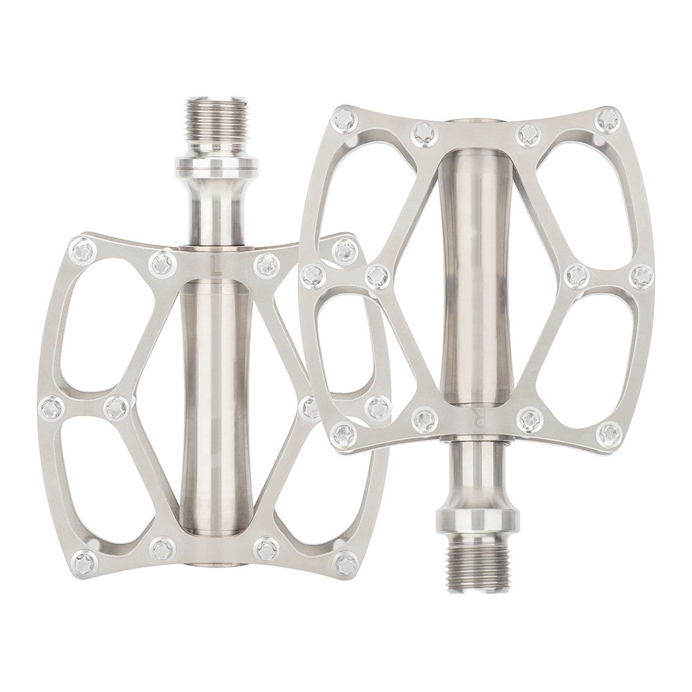 Quick Release Bicycle Pedal Alloy Construction 14mm Thread Silver Finish