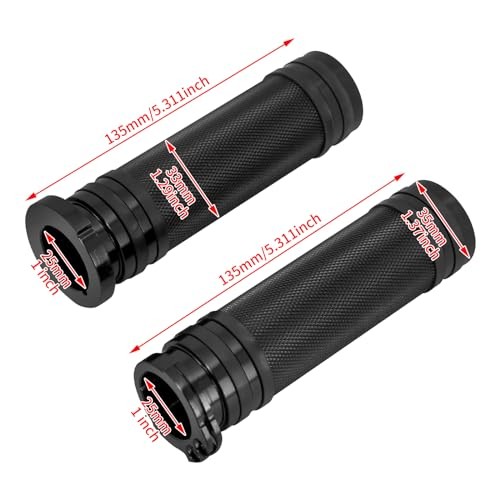 Motorcycle 1″ 25mm Black Aluminum CNC Handle Bars Hand Grips Fit for Harley