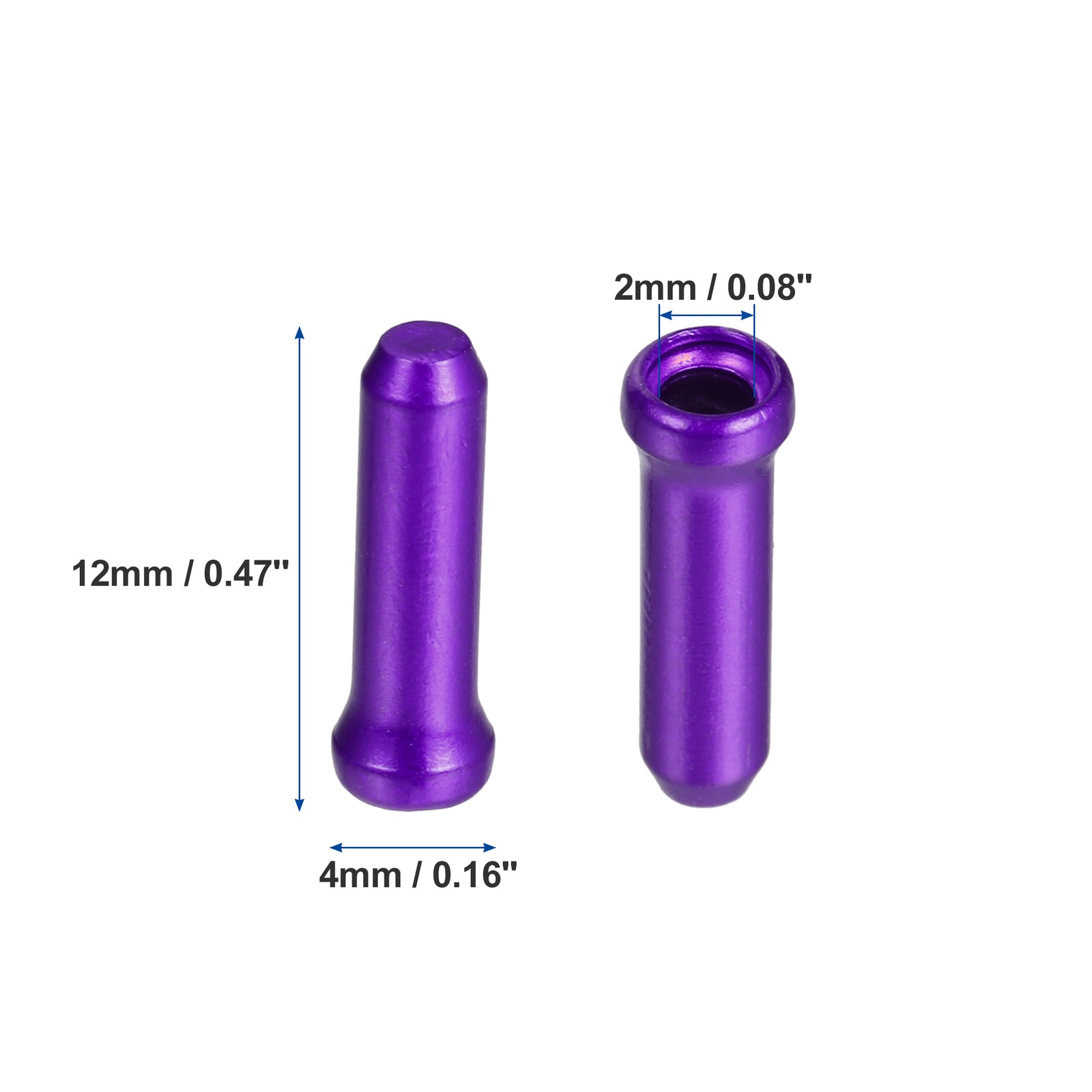 50pcs Bike Brake Cable Cap Bicycle Shifter Brake Gear Inner Cable Cap Purple