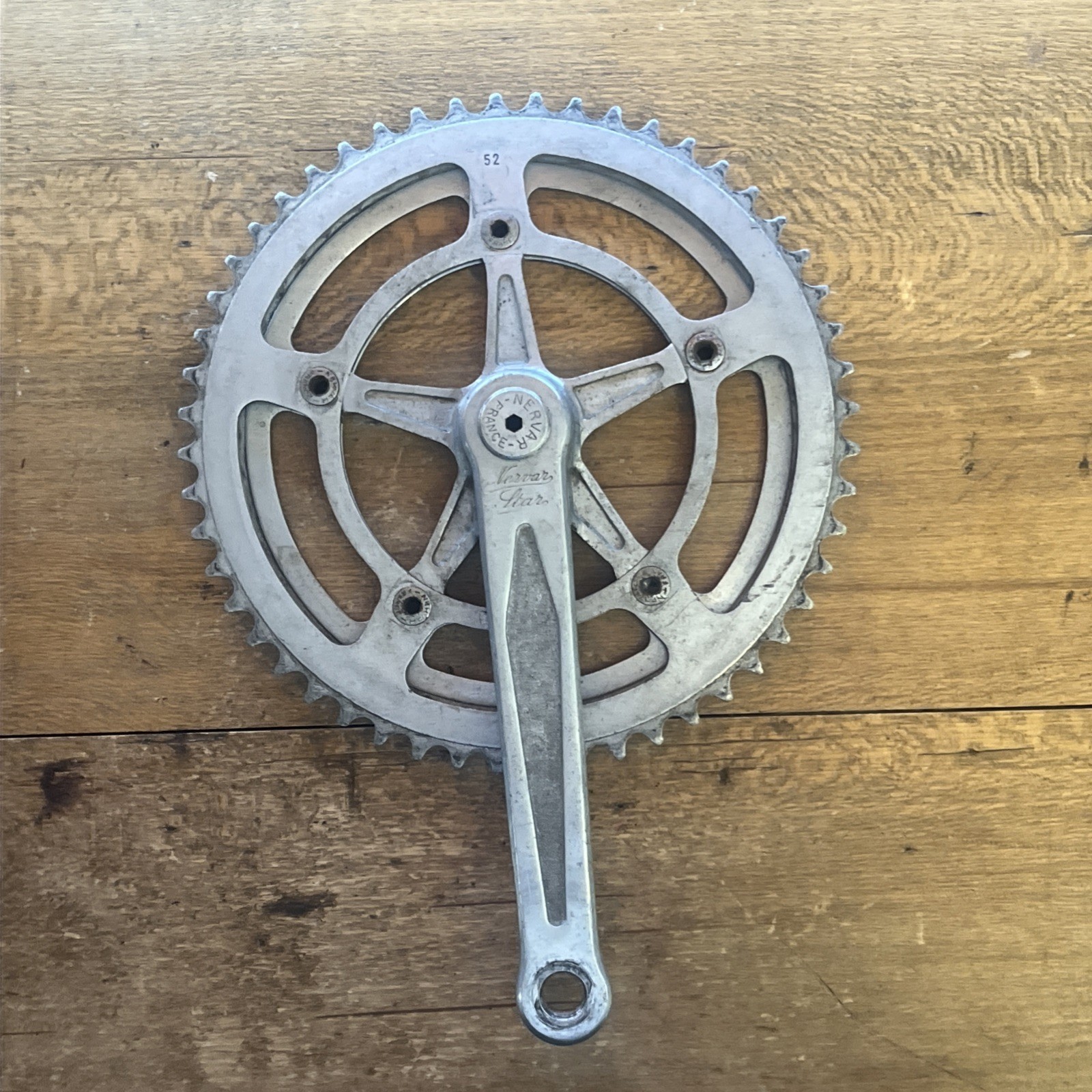 Vintage Nervar Star Drive Side Crank 52/46 T 128 BCD ~see Pics/condition~ France
