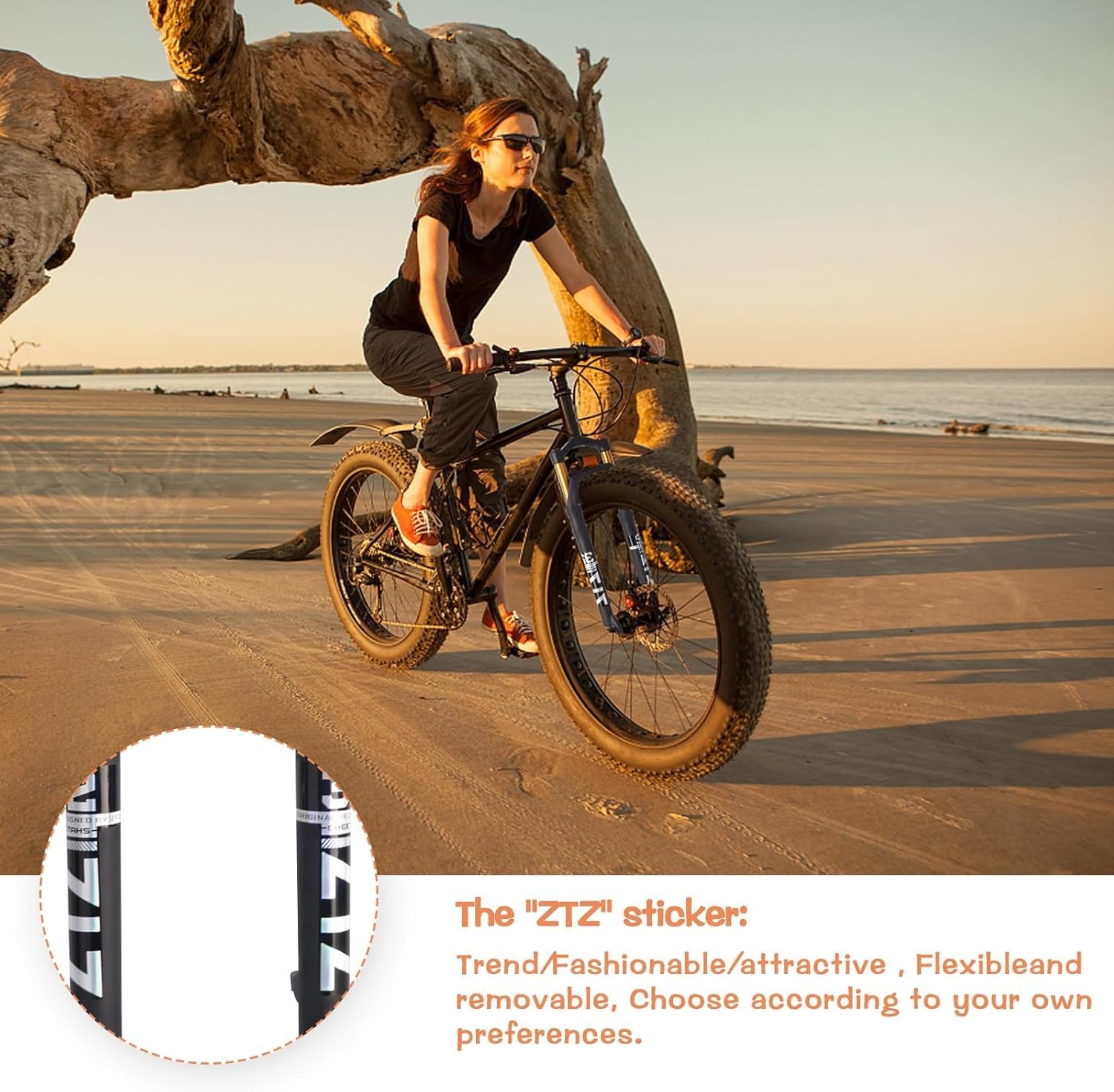 ZTZ 26″ Fat Tire MTB Air Suspension Fork, for Snow Beach XC Mountain Bike – HOT
