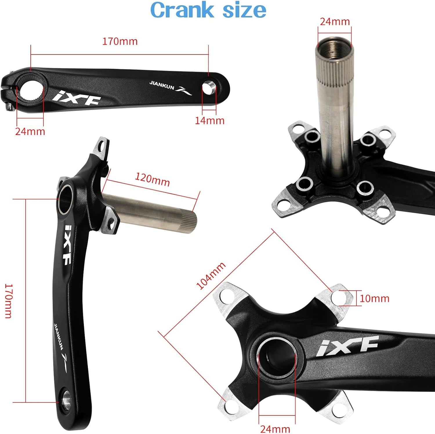 ZTZ 170mm Mountain Bike Crankset – Hollow Integrated MTB Crankset