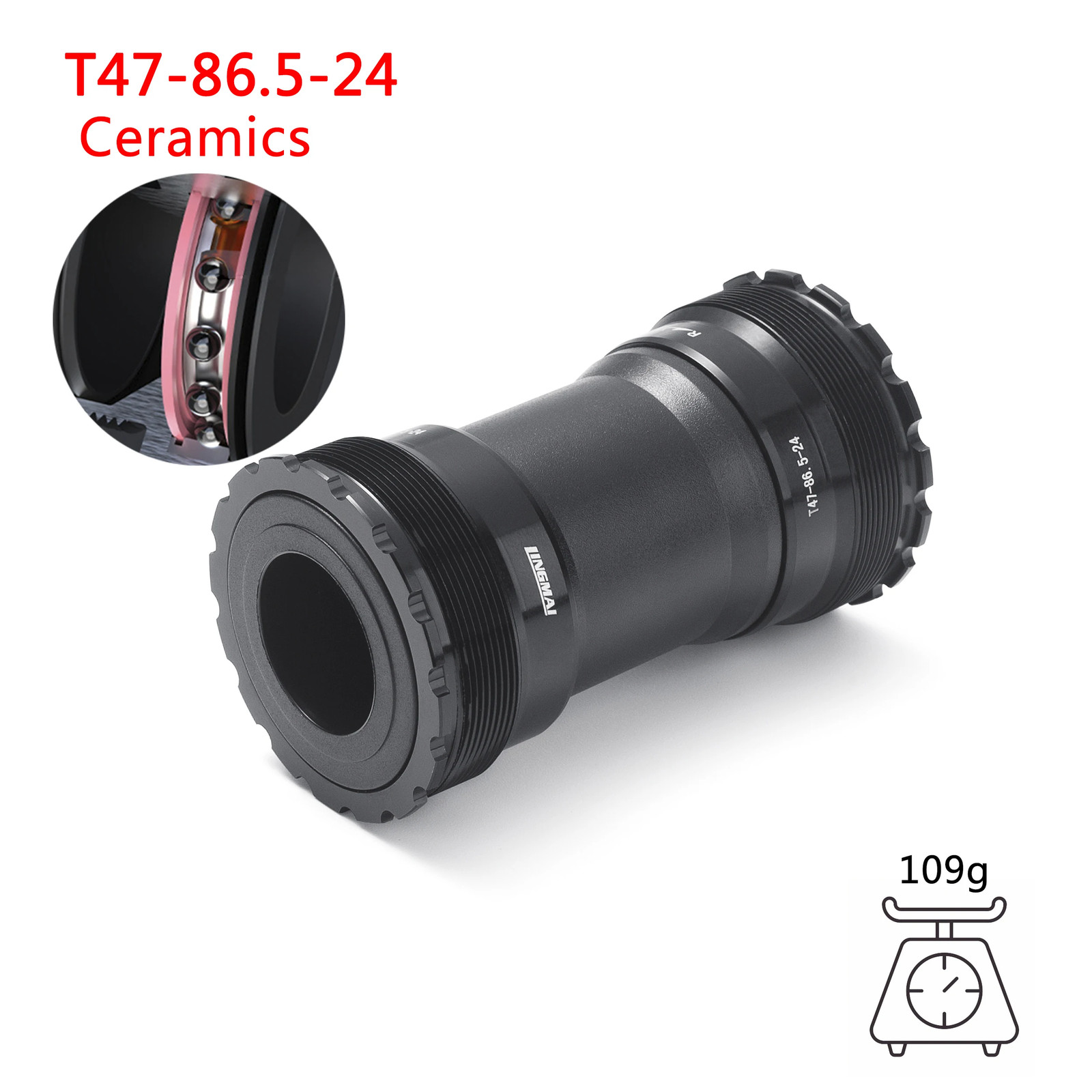 Bicycle Bottom Bracket Ceramic Bearing BB T47 Thread 68Mm 73Mm 86.5Mm Bsa 68Mm 7
