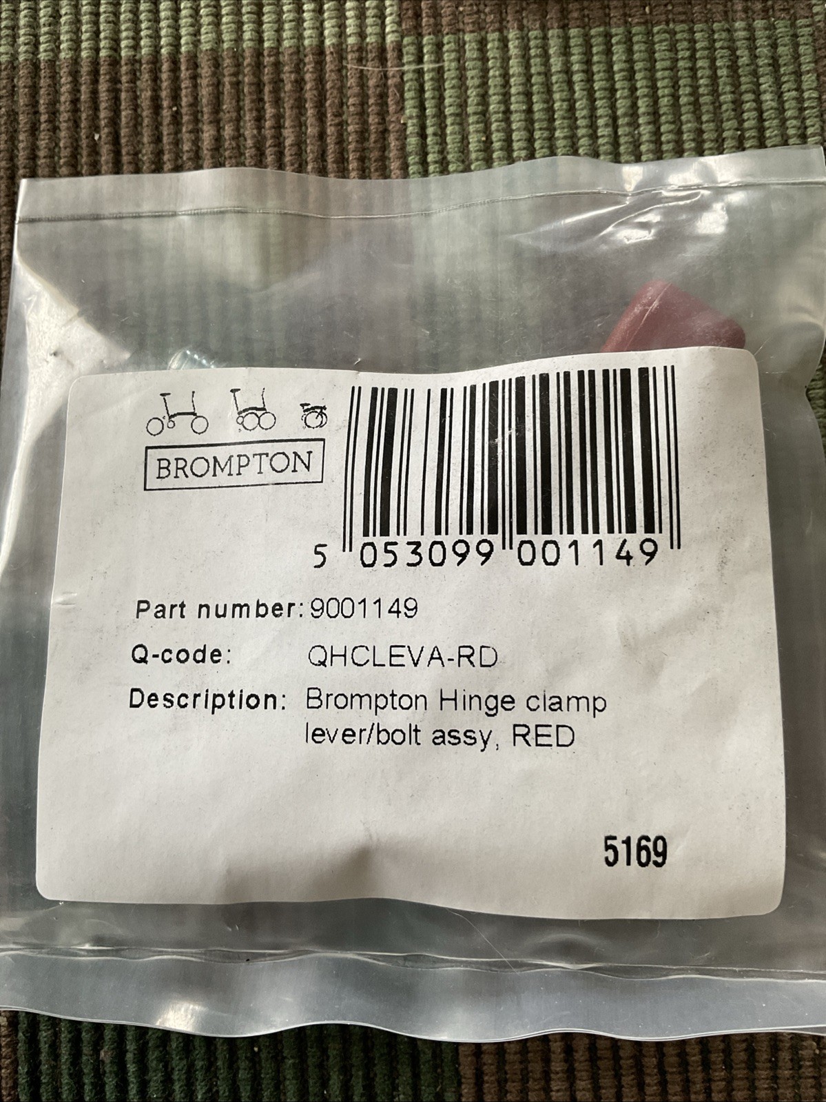 Brompton Red Colored Hinge Clamp Lever