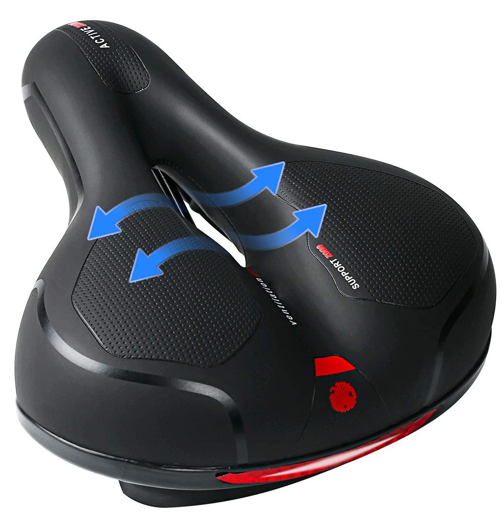 New Bicycle Saddle Shock‑Absorbing Reflective Strip Seat for Mountain Road Bikes