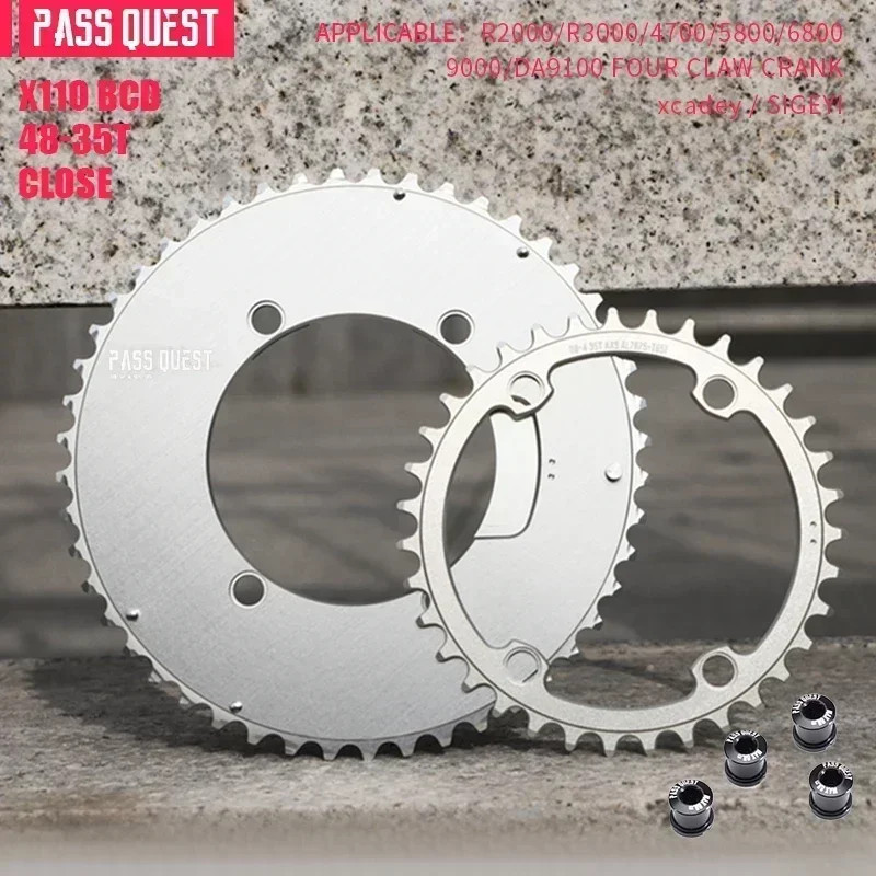PASS QUEST 110 BCD Road Bike Chainring for Shimano 4700 5800 6800 9000 R2000