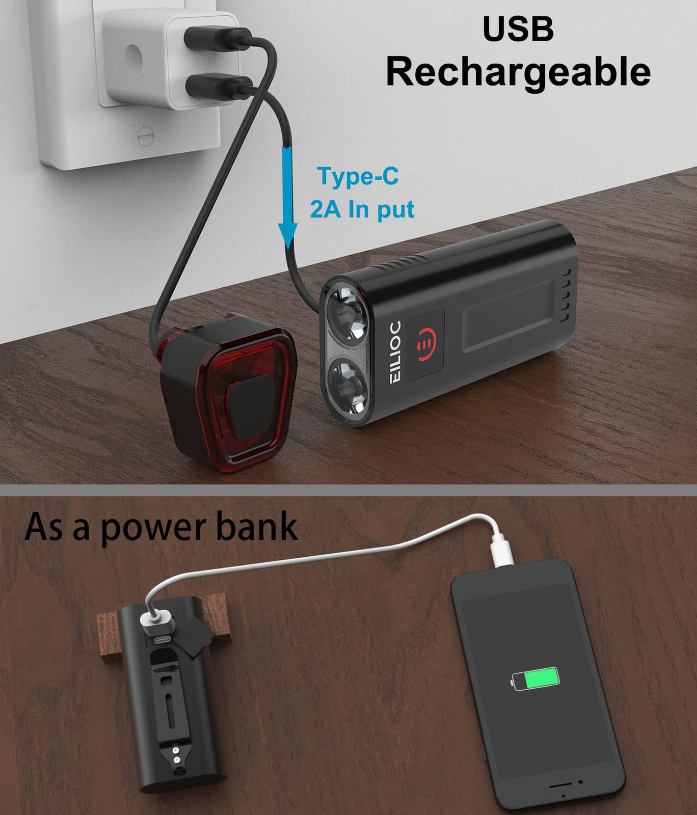 6400mAh Bike Lights for Night Riding, USB C Rechargeable Bicycle Headlight an…