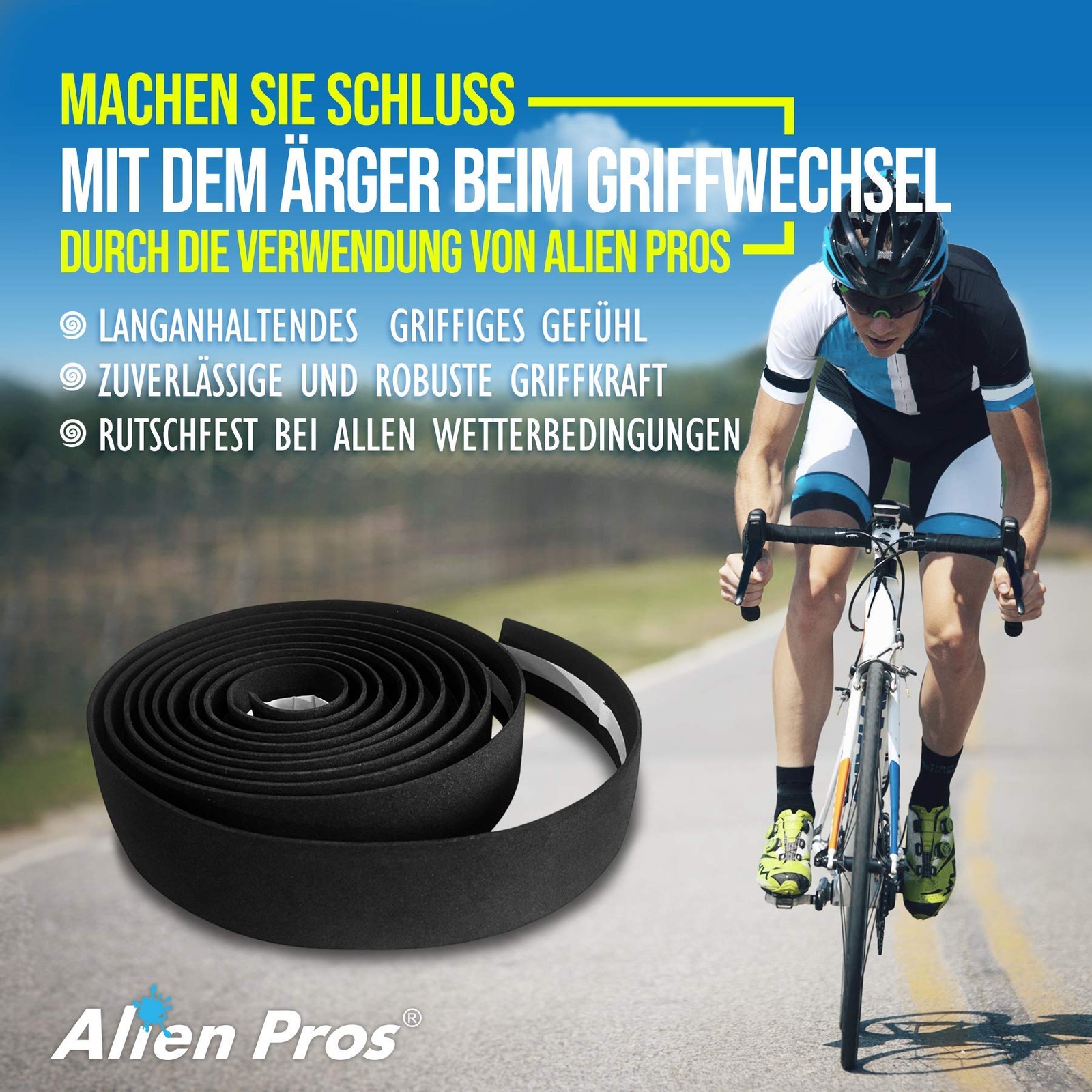 ALIEN PROS Bike 78.7 inches x 1.18 x 0.11 inches, Set of 2 – – Black
