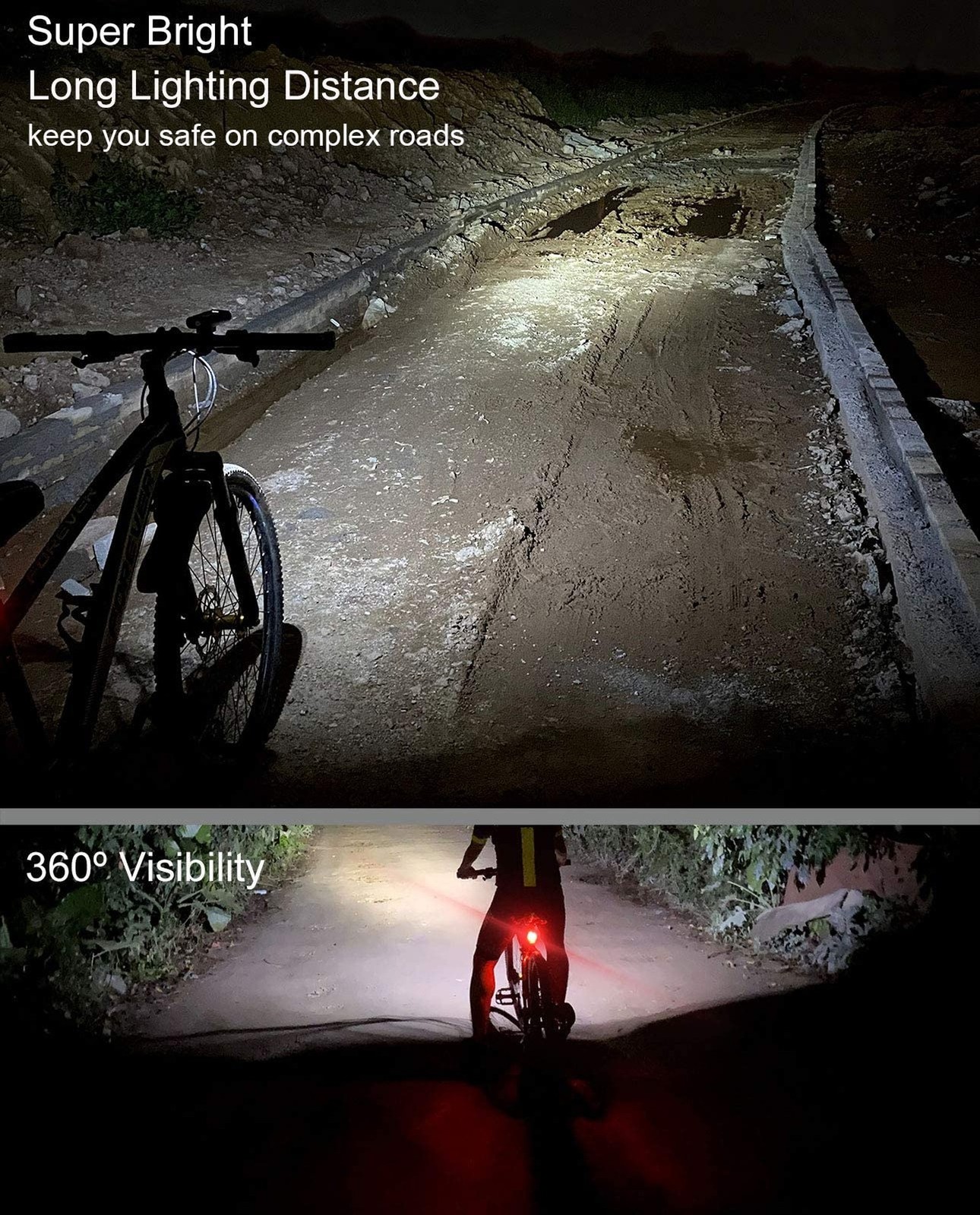 6400mAh Bike Lights for Night Riding, USB C Rechargeable Bicycle Headlight an…