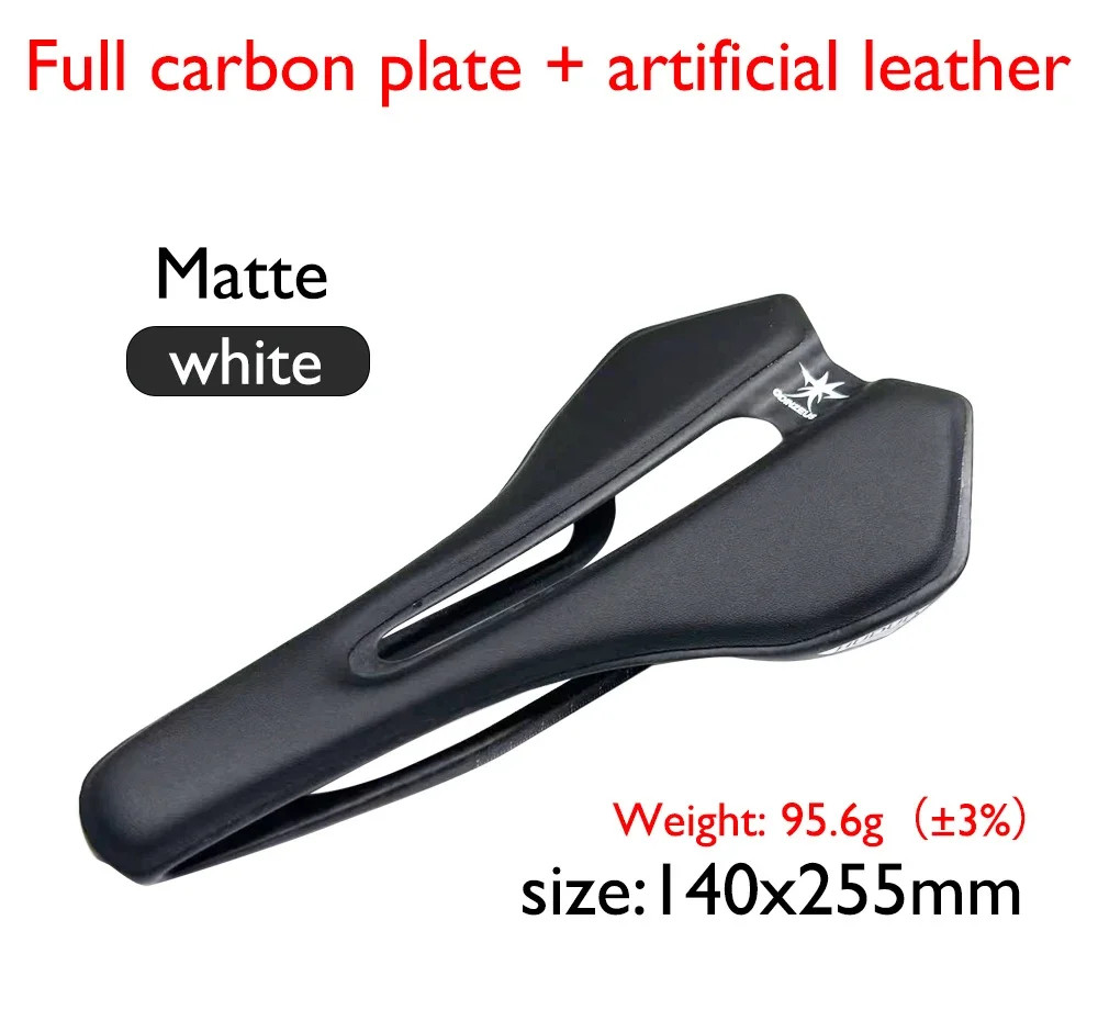 Carbon Fiber Leather Road Bicycle Saddle Hollow-Out Design Bike Seat Cushion