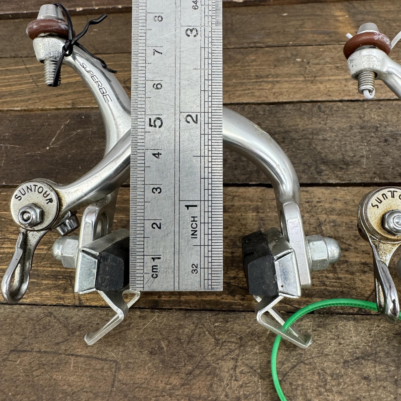 Vintage Suntour Superbe Caliper Brakes Set Silver Nut Road Bike Side Pull Japan