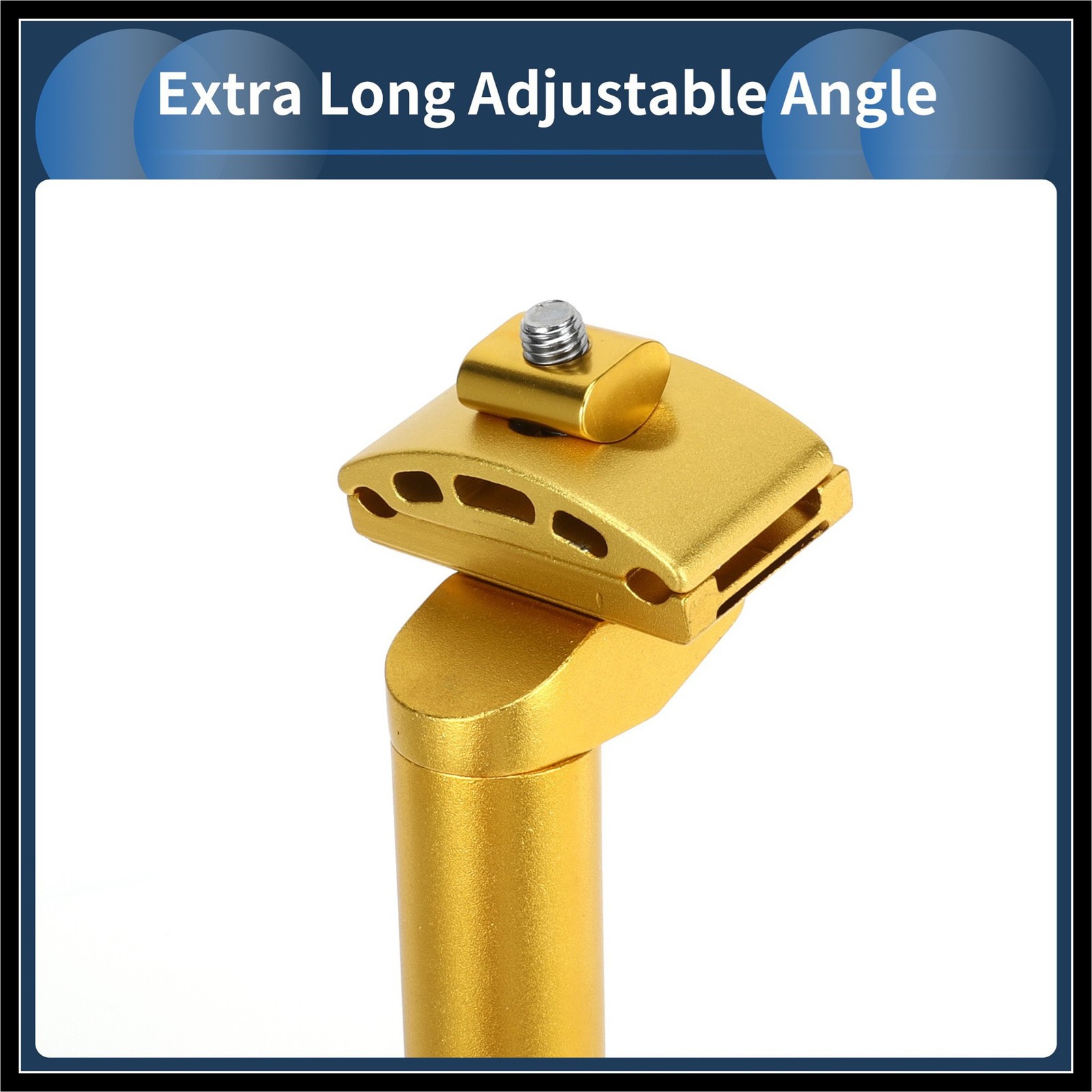 Bike Seat Post 27.2x400mm Extra Long Adjustable Angle Aluminum Alloy
