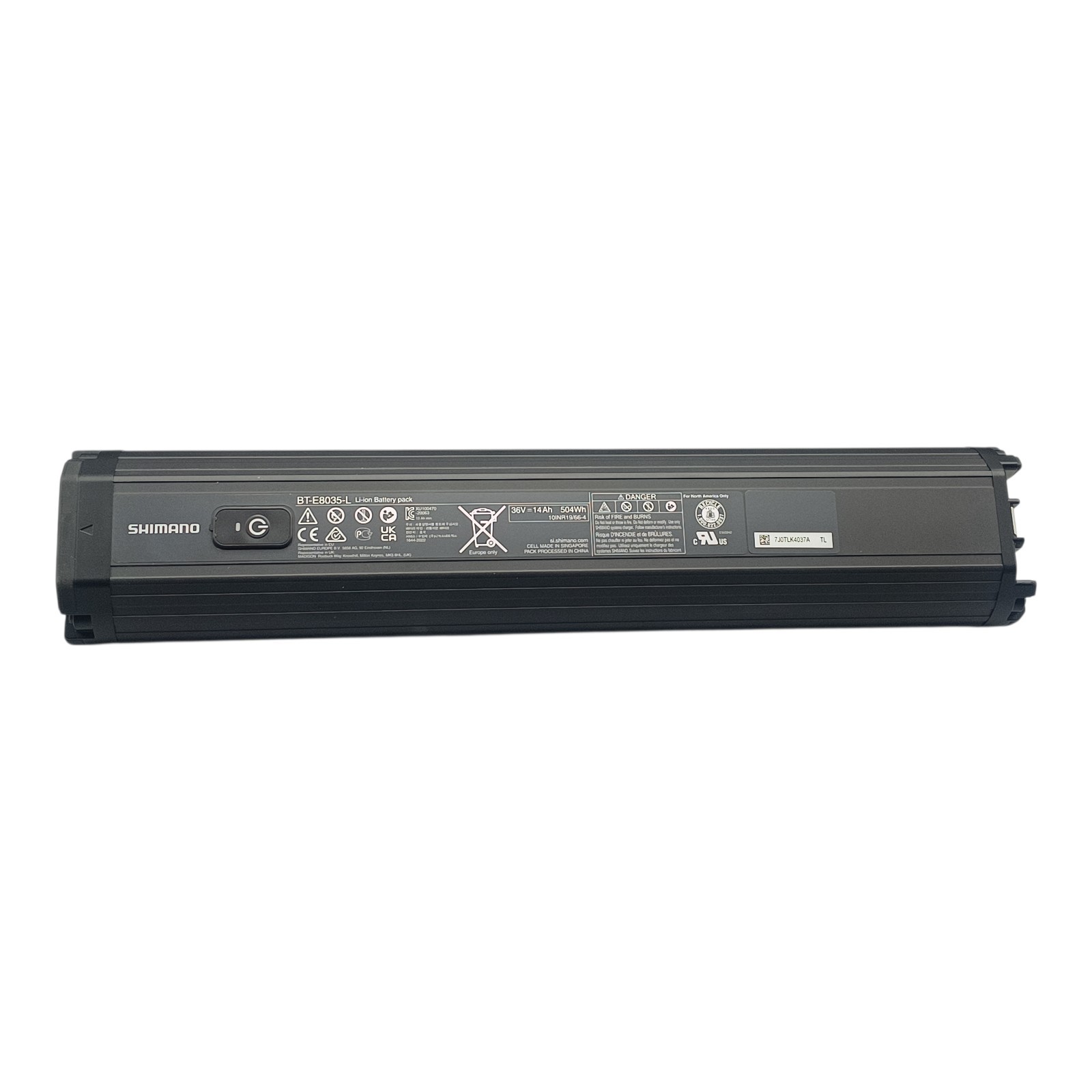 Shimano Steps BT-E8035-L E-Bike Battery Intern 504 WH for Frame down Pipe Mount
